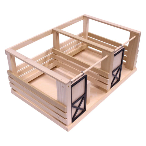 Handcrafted Wooden 2-Stall Horse Stable Toy – Rustic Kids Playset | Made in USA by Amish Toy Box Amish Toy Box  Wooden Toys,Everything Farming