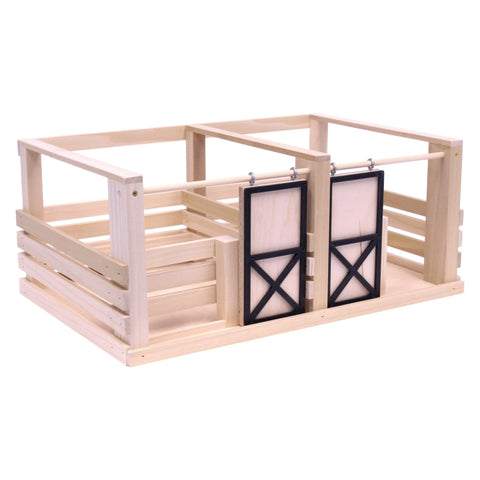 Handcrafted Wooden 2-Stall Horse Stable Toy – Rustic Kids Playset | Made in USA by Amish Toy Box Amish Toy Box  Wooden Toys,Everything Farming