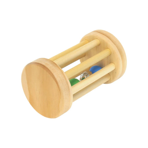 Handcrafted Wooden Baby Rattle Roller Toy – Pine Cylinder Design | Safe Montessori Toy Made in USA Amish Toy Box  Toy