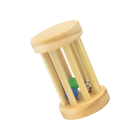 Handcrafted Wooden Baby Rattle Roller Toy – Pine Cylinder Design | Safe Montessori Toy Made in USA Amish Toy Box  Toy
