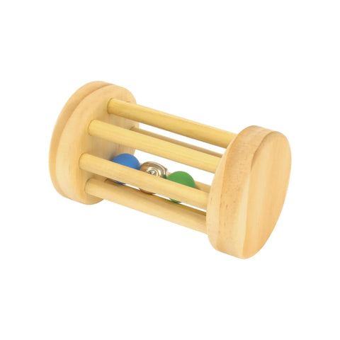Handcrafted Wooden Baby Rattle Roller Toy – Pine Cylinder Design | Safe Montessori Toy Made in USA Amish Toy Box  Toy