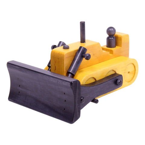 Handcrafted Wooden Bulldozer Toy 8 Inch – Sustainable Kids Construction Play | Made in USA Amish Toy Box  Wooden Toys