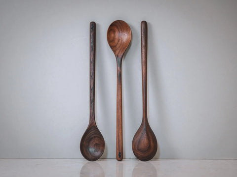 Handcrafted Wooden Cooking Spoon 12.5 Inch – Premium Cherry Hickory Walnut Utensil | Made in USA Blanc Creatives  Wood