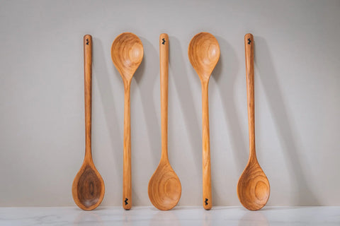 Handcrafted Wooden Cooking Spoon 12.5 Inch – Premium Cherry Hickory Walnut Utensil | Made in USA Blanc Creatives  Wood