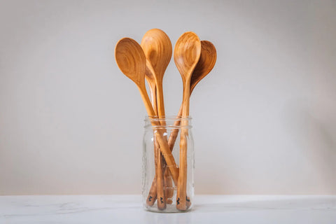 Handcrafted Wooden Cooking Spoon 12.5 Inch – Premium Cherry Hickory Walnut Utensil | Made in USA Blanc Creatives  Wood