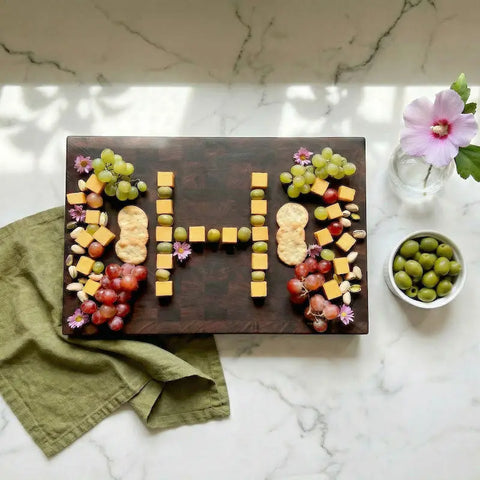 Handcrafted Wooden Cutting Board | Solid Walnut End Grain | Made in USA by Words with Boards Words with Boards 