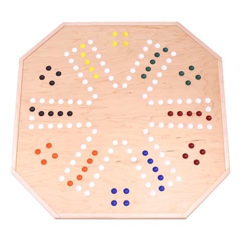 Handcrafted Wooden Marble Chase Game Board – 25 Inch Double-Sided Play Surface | Made in USA by Amish Artisans Amish Toy Box  Board Game
