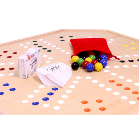 Handcrafted Wooden Marble Chase Game Board – 25 Inch Double-Sided Play Surface | Made in USA by Amish Artisans Amish Toy Box  Board Game
