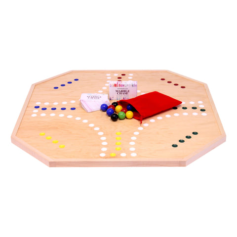 Handcrafted Wooden Marble Chase Game Board – 25 Inch Double-Sided Play Surface | Made in USA by Amish Artisans Amish Toy Box  Board Game