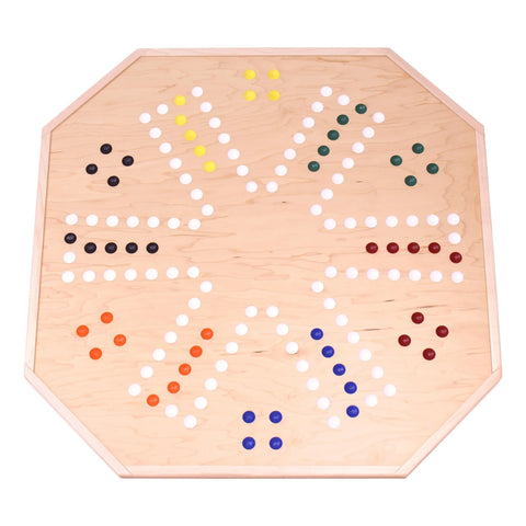 Handcrafted Wooden Marble Chase Game Board – 25 Inch Double-Sided Play Surface | Made in USA by Amish Artisans Amish Toy Box  Board Game