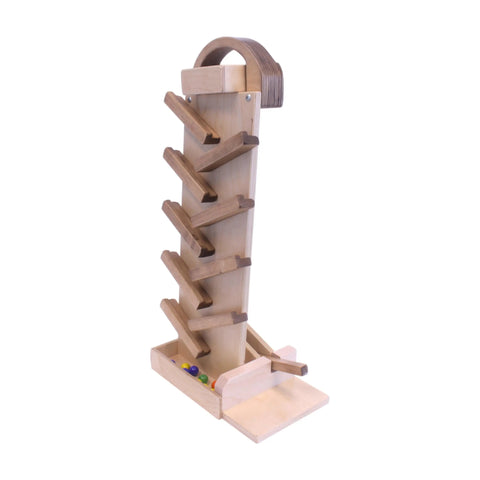 Handcrafted Wooden Marble Launcher Toy 20 Inch – Child Safe Classic Game | Amish Made USA Amish Toy Box  Toy