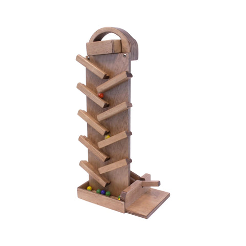 Handcrafted Wooden Marble Launcher Toy 20 Inch – Child Safe Classic Game | Amish Made USA Amish Toy Box  Toy