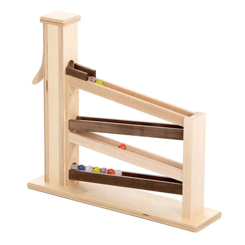Handcrafted Wooden Marble Pump Roller Toy – Non-Toxic Walnut Finish | Amish Made USA Amish Toy Box 