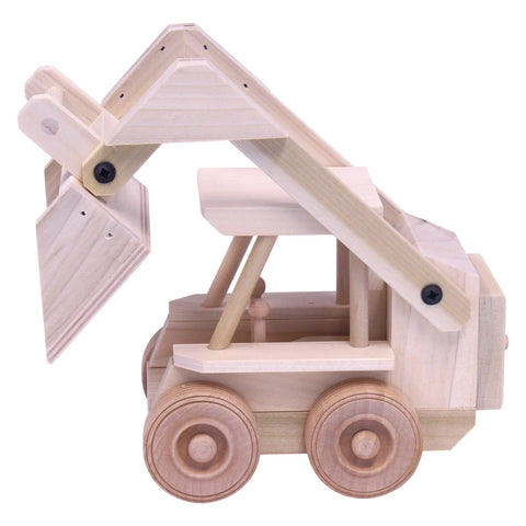 Handcrafted Wooden Skid Steer Toy – Movable Loader Bucket for Kids | Made in USA Amish Craftsmanship Amish Toy Box  Wooden Toys