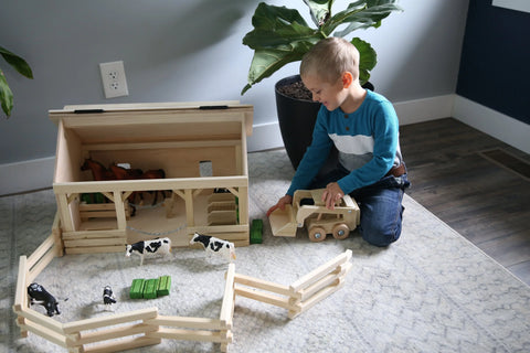 Handcrafted Wooden Skid Steer Toy – Movable Loader Bucket for Kids | Made in USA Amish Craftsmanship Amish Toy Box  Wooden Toys