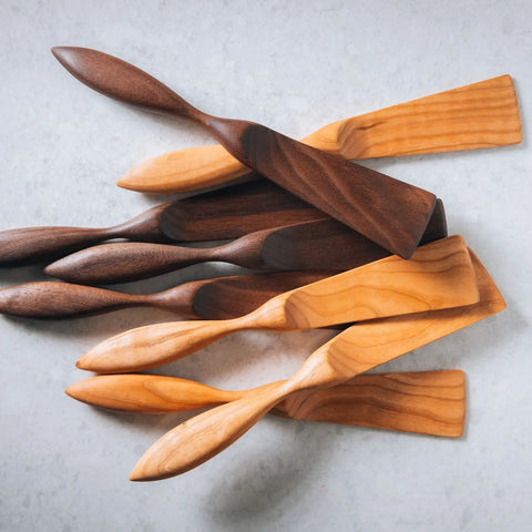 Handcrafted Wooden Spatula 11 Inch – Modern Kitchen Utensil with Ergonomic Design | Made in USA Blanc Creatives  Wood