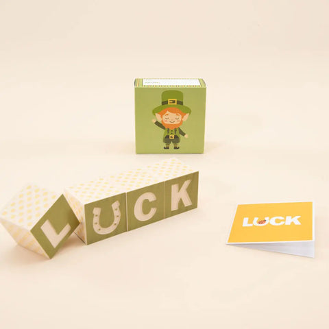 Handcrafted Wooden St. Patrick’s Day Puzzle Blocks – 1.75 Inch Cubes – Sustainable Basswood Toy | Made in USA by Uncle Goose Uncle Goose  Decor