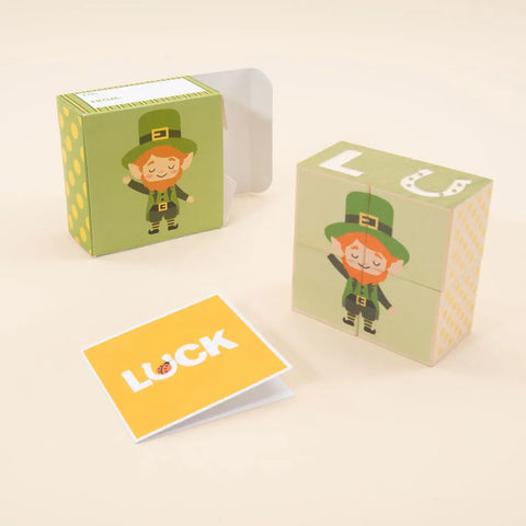Handcrafted Wooden St. Patrick’s Day Puzzle Blocks – 1.75 Inch Cubes – Sustainable Basswood Toy | Made in USA by Uncle Goose Uncle Goose  Decor