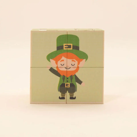 Handcrafted Wooden St. Patrick’s Day Puzzle Blocks – 1.75 Inch Cubes – Sustainable Basswood Toy | Made in USA by Uncle Goose Uncle Goose  Decor