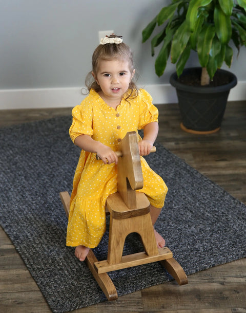 Handcrafted Wooden Toddler Rocking Horse 26 Inch – Solid Pine Child-Safe Finish | Amish-Made USA Amish Toy Box  Wooden Toy