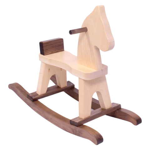 Handcrafted Wooden Toddler Rocking Horse 26 Inch – Solid Pine Child-Safe Finish | Amish-Made USA Amish Toy Box  Wooden Toy