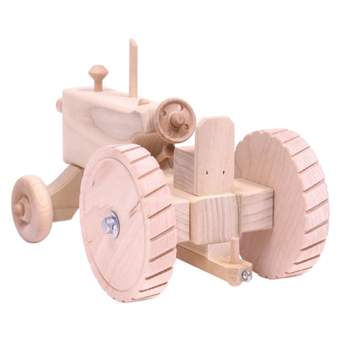 Handcrafted Wooden Toy Tractor 10 Inch – Unfinished Solid Poplar – Amish Made in Indiana Amish Toy Box  Everything Farming