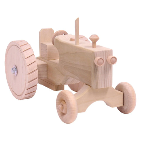 Handcrafted Wooden Toy Tractor 10 Inch – Unfinished Solid Poplar – Amish Made in Indiana Amish Toy Box  Everything Farming
