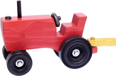 Handcrafted Wooden Toy Tractor and Detachable Wagon Set with 15 Hay Bales – Amish Crafted | Made in USA Amish Toy Box  Tractor and Wagon With Hay Bales