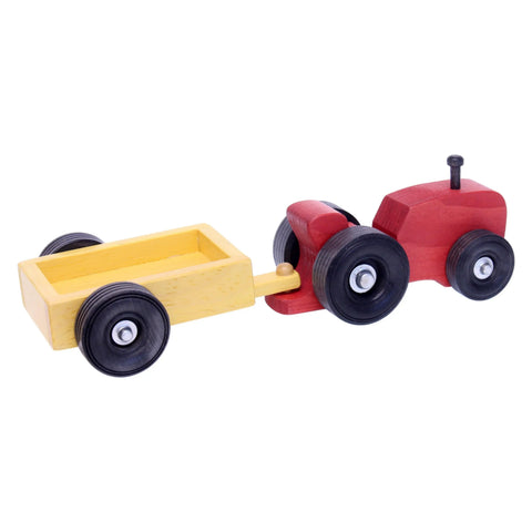 Handcrafted Wooden Toy Tractor and Wagon Set – Amish Made Farm Playset | Made in USA Amish Toy Box  Everything Farming