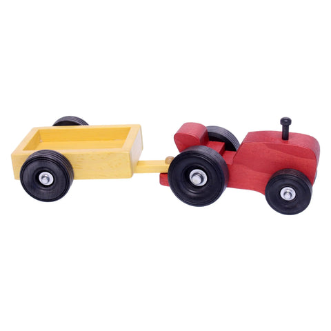 Handcrafted Wooden Toy Tractor and Wagon Set – Amish Made Farm Playset | Made in USA Amish Toy Box  Everything Farming