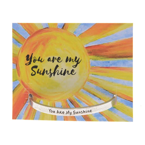 Handcrafted You Are My Sunshine Inspirational Pewter Cuff Bracelet – Open Quotable Design | Made in USA Whitney Howard Designs  Cuff Bracelets
