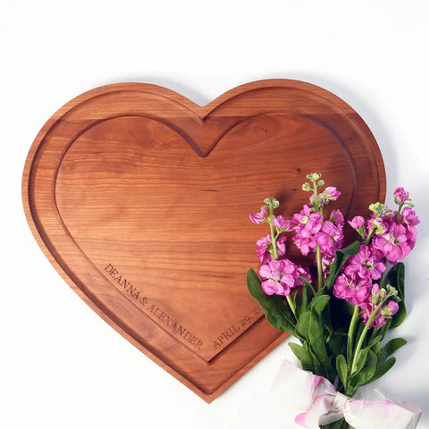 Handcrafted & Heart Shaped Wooden Cheese Board | Charcuterie Board | Made in USA by Words with Boards Words with Boards 