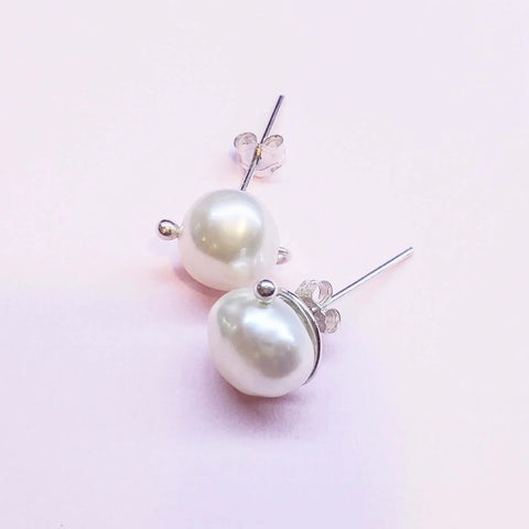 Handmade 10mm Baroque Pearl Sterling Silver Spiral Earrings – Handmade in USA Alexa Martha Designs  Earrings