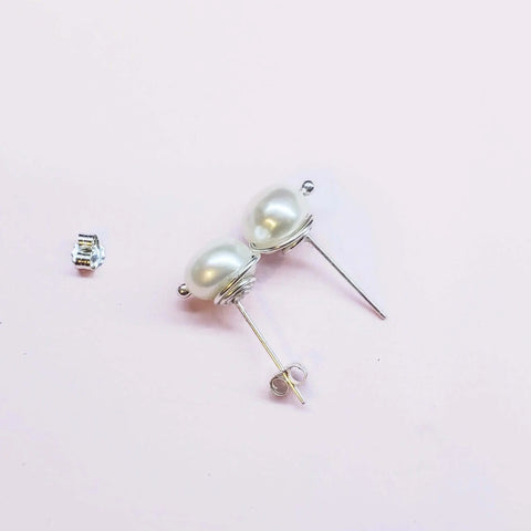 Handmade 10mm Baroque Pearl Sterling Silver Spiral Earrings – Handmade in USA Alexa Martha Designs  Earrings