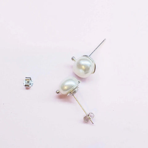 Handmade 10mm Baroque Pearl Sterling Silver Spiral Earrings – Handmade in USA Alexa Martha Designs  Earrings