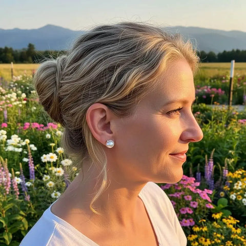 Handmade 10mm Baroque Pearl Sterling Silver Spiral Earrings – Handmade in USA Alexa Martha Designs  Earrings