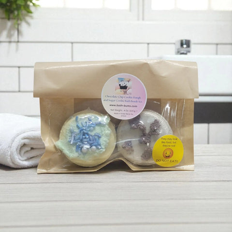 Handmade 2 Pack Cookie Scented 3 Inch Bath Bomb Set – Moisturizing Bath Additives | Made in USA Bath Bums  bath bomb