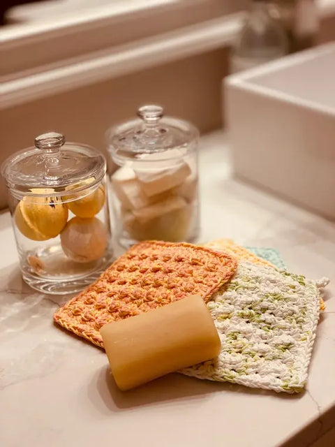 Handmade 6 Inch Cotton Dishcloth – Textured Scrubby Wash Cloth | Made in USA Suede Kloth 
