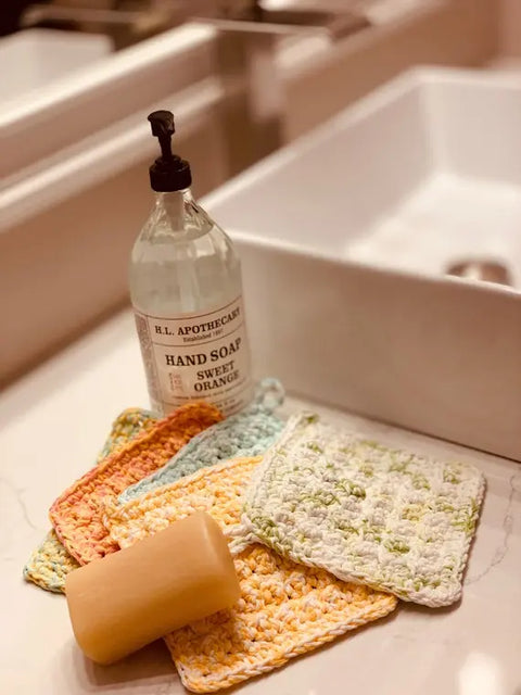 Handmade 6 Inch Cotton Dishcloth – Textured Scrubby Wash Cloth | Made in USA Suede Kloth 