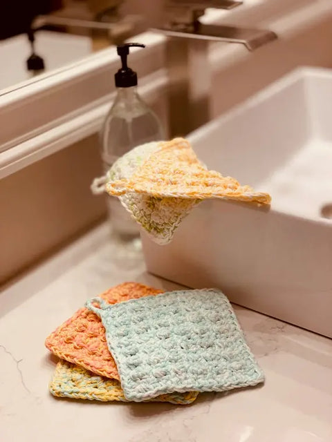 Handmade 6 Inch Cotton Dishcloth – Textured Scrubby Wash Cloth | Made in USA Suede Kloth 
