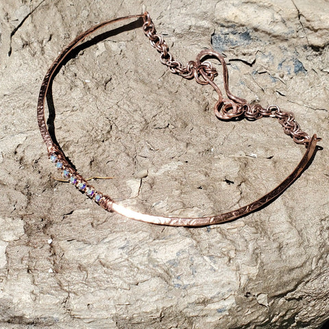 Handmade 7-Year Anniversary Copper Crystal Choker 4-Piece Set Alexa Martha Designs  Jewelry Set