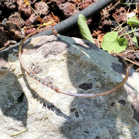 Handmade 7-Year Anniversary Copper Crystal Choker 4-Piece Set Alexa Martha Designs  Jewelry Set