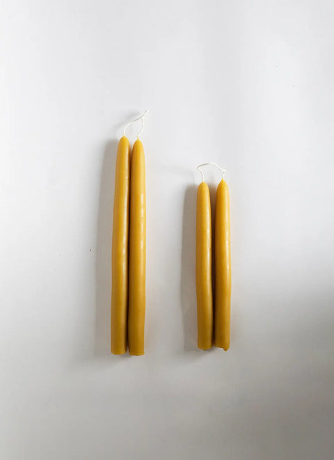 Handmade 8 or 11 Inch Beeswax Taper Candles Set of Two – Organic Cotton Wick | Made in USA Natural Home Decor Millstream Home  Candle