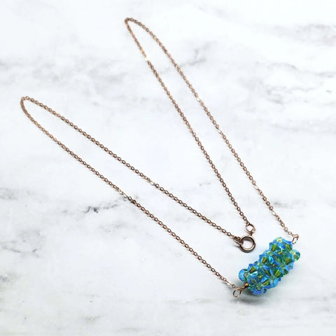Handmade Beaded 14K Rose Gold Filled Super Sparkly Pastel Crystal Barrel Necklaces Alexa Martha Designs  Necklaces