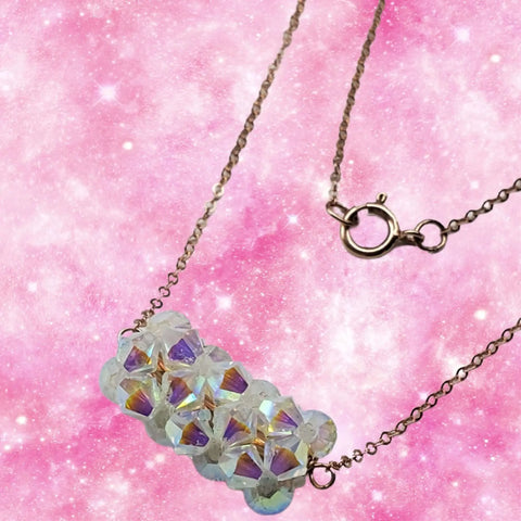 Handmade Beaded 14K Rose Gold Filled Super Sparkly Pastel Crystal Barrel Necklaces Alexa Martha Designs  Necklaces