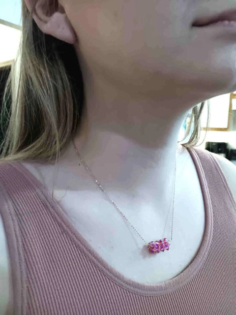 Handmade Beaded 14K Rose Gold Filled Super Sparkly Pastel Crystal Barrel Necklaces Alexa Martha Designs  Necklaces