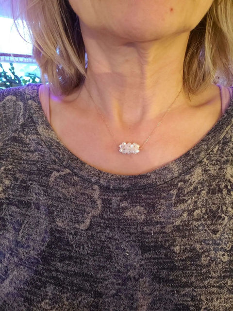 Handmade Beaded 14K Rose Gold Filled Super Sparkly Pastel Crystal Barrel Necklaces Alexa Martha Designs  Necklaces