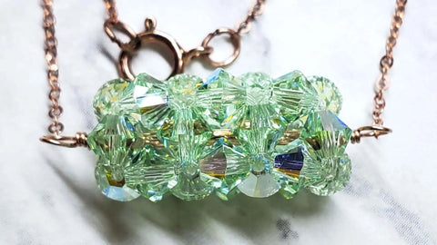 Handmade Beaded 14K Rose Gold Filled Super Sparkly Pastel Crystal Barrel Necklaces Alexa Martha Designs  Necklaces