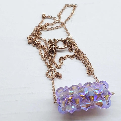 Handmade Beaded 14K Rose Gold Filled Super Sparkly Pastel Crystal Barrel Necklaces Alexa Martha Designs  Necklaces