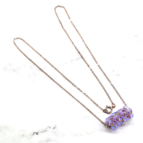 Handmade Beaded 14K Rose Gold Filled Super Sparkly Pastel Crystal Barrel Necklaces Alexa Martha Designs  Necklaces